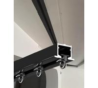 Système de rails de rideaux encastrés pour installation au plafond, rail de remplacement pour rideaux occultants avec supports et glissières pour rideaux plissés et cantonnières