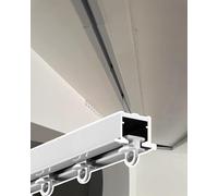 Système de rails de rideaux encastrés pour installation au plafond, rail de remplacement pour rideaux occultants avec supports et glissières pour rideaux plissés et cantonnières