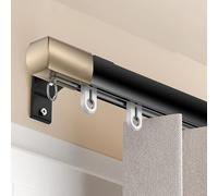 Système de rails de rideaux muraux robustes - Tringles à rideaux coulissantes de 4,6 m pour séparateur de pièce, rideaux de douche, utilisation en véhicule récréatif et facile à installer