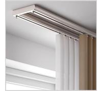 Système de rails de rideaux silencieux à double rangée pour faux plafonds - Parfait pour préserver l'intimité et contrôler la lumière dans les espaces ouverts, idéal pour la maison et le bur