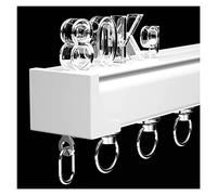 Système de rails en aluminium robuste de 8,5 m pour cloisonnement de pièce intérieur/extérieur - Montage mural/plafond avec poulie silencieuse - Finition blanche durable pour des solutions d'intimité