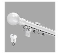 Système de rails mural pour rail simple avec extrémité ronde C, idéal pour chambre à coucher, salon Blanc 360 cm, 3 x 120 cm