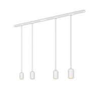 Système de rails Rail kit complet 4x suspensions GU10 alimentation blanc 1,5 m