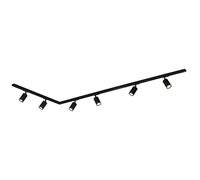 Système de rails Rail Kit complet 6 x spots GU10 pivotants pivotants noirs 2,...