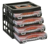 Système de rangement - ALUTEC - 56100 - 4 tiroirs - Noir - Orange - 322 x 279 x 297 mm