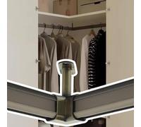 Système de rangement d'angle pour penderie - Gain de place - Cintre et supports de rangement pour vêtements, manteaux et accessoires - Optimisez l'efficacité et l'organisation du placard