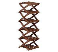 Système de Rangement de Chaussures, 6 Couches Pliable Gain de Place Bois, Rangement Chaussures Hautes Rack Nettoyeur, Pour Bottes Baskets Pantoufles Sandales Couloir Chambre Salon