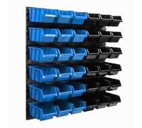 Système de rangement Étagère enfichable murale pour Porte-outils Boîtes Bleu Mix