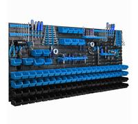 Système de rangement Étagère enfichable murale pour Porte-outils Boîtes Bleu Mix