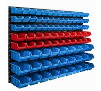 Système de rangement mural 1155 x 780 mm | Boîte de 91 pièces | Boîtes empilables | Étagère extensible et solide | Étagère d'atelier