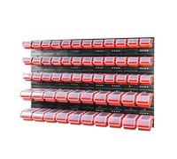 Système de rangement mural 1200 x 800 mm, 56 pièces, boîtes empilables, étagères de rangement pour vue, boîte avec couvercle, plaques murales extra solides, étagère extensible, étagère d'atelier, mur