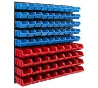 Système de rangement mural 770 x 780 mm | Boîte de 82 pièces | Boîtes empilables | Étagère extensible
