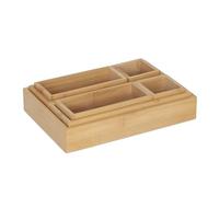 Système de Rangement pour tiroirs Relaxdays, 7 pièces, 4 Tailles, Bambou, Organiseur Salle de Bain, Cuisine, Bureau.