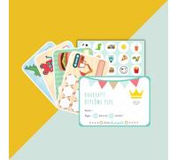 Système de récompense Aventure - Apprentissage de la propreté pour enfants - 20 cartes de récompense, 120 autocollants de récompense et diplôme pipi - Tableau de Récompenses