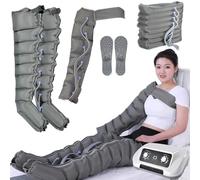 Système de récupération à 8 cavités - Bottes de compression - Drainage lymphatique - Appareil de pression pneumatique pour la douleur et la circulation des jambes enflées, œdème, soulagement