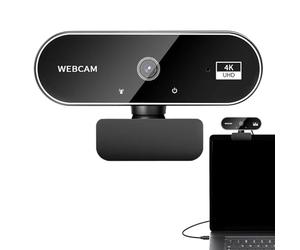 Système de réduction du bruit Webcam 4K, appareil vidéo | Caméra plug-and-play pour appels, écran de streaming de clarté HD 4K pour virtuel, séminaire, bureau d'affaires
