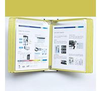 Système de référence de bureau, 10 panneaux double face, exposition verticale de nombreuses couleurs peuvent être sélectionnées, dossier métallique A4 mural (couleur : gris)