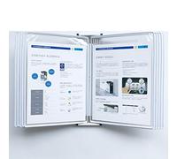 Système de référence de bureau, 10 panneaux double face, exposition verticale de nombreuses couleurs peuvent être sélectionnées, dossier métallique A4 mural (couleur : gris)