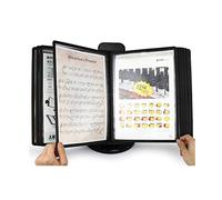 Système de référence de bureau, petite vitrine de bureau durable, 10 et 20 poches d'affichage, base noire, destinée à l'affichage de documents de dimension A4, utilisé dans les bureaux et les