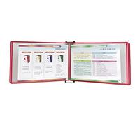 Système de référence mural Durable, organisateur 5 poches, présentoir catalogue for le bureau et la maison, dossiers métalliques, Mode paysage(Red)