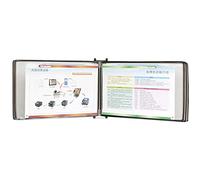 Système de référence mural Durable, organisateur 5 poches, présentoir catalogue for le bureau et la maison, dossiers métalliques, Mode paysage(Black)