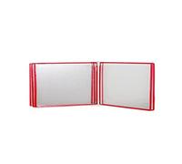 Système de référence mural Durable, organisateur 5 poches, présentoir catalogue for le bureau et la maison, dossiers métalliques, Mode paysage(Red)