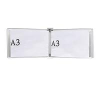 Système de référence mural magnétique durable, organisateur 5 poches, présentoir catalogue for dossiers bureau et maison, mode paysage A3(White)