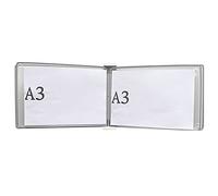 Système de référence mural magnétique durable, organisateur 5 poches, présentoir catalogue for dossiers bureau et maison, mode paysage A3(Gray)