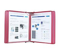 Système de référence mural magnétique Durable, organisateur bureau à 10 poches, présentoir catalogue for dossiers métalliques et maison(Red)