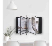 Système de référence mural - Porte-documents de bureau à rabat, organiseur de référence de bureau, présentoir à catalogue, 10 pochettes de présentation double face(Gray)