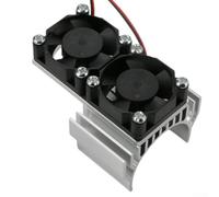 Système de refroidissement à base de ventilateur en aluminium pour moteurs RC à l'échelle 1:10 prenant en charge les variantes de moteur brossé et sans balais (argent)