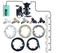 Système de refroidissement brumisateur avec pompe, Système de Brumisation, kit d'irrigation goutte à goutte automatique, Kit de brumisation avec buses pour extérieur, terrasse, jardin, serre parapluie