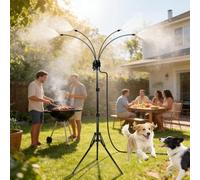 Système de Refroidissement brumisateur sur Pied de 5,3 Pieds + 2 Buses de brumisation en Laiton,2 Options de Hauteur,Brumisateur exterieur pour terrasse extérieure,Refroidissement des Animaux，2set