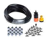 Système de refroidissement par brumisation de 32,8 pieds / 10 m, kit de brumisation de patio pour système d'irrigation bricolage avec 10 buses de brumisation pour serre, parterres de fleurs, pelouse