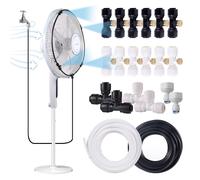 Système de refroidissement par brumisation extérieur, 3/6/10m, jardin, terrasse, balcon, nébuliseur à température de chute, ventilateur bricolage, pulvérisateur de brouillard White 4 nozzle 3m