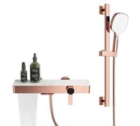 Système de remplissage et de douche innovant en cascade moderne RTF0606 Robinet mitigeur de bain 4 modes Douche à main Robinet de bain mural avec design piano et tige de levage