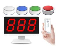 Système de réponse sans fil pour quiz - Buzzers interactifs avec télécommande, 4 couleurs d'état, 3 modes de réponse pour concours scolaires et fêtes (40 x 10 mm)