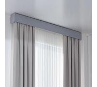 Système de rideau à double rail - Design minimaliste en métal pour les intérieurs modernes, boîtier anti-poussière facile à nettoyer, montage au plafond polyvalent