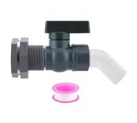 Système de robinet complet avec 2 valves à boisseau sphérique en PVC - Raccords de tuyau d'arrosage pour la collecte de l'eau de pluie - Récolte - Kit de conversion en plastique