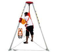 Système de Sauvetage à trépied Robuste avec treuil de 1 200/1 800/2 600 LB, Support de Pied réglable, câble de 98 pi, Levage en Espace confiné, palan stabilisateur pour t