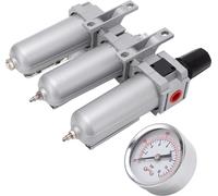système de séchage de l'air en 3 étapes Sécheur industriel à filtre à particules en alliage d'aluminium pour usage intensif avec bol en métal Drainage manuel 1/2in NPT