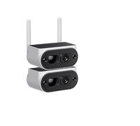 Système de sécurité caméra 4MP, détection extérieure, Kit Solaire Surveillance vidéo alimentée par Batterie 8000mAh(4MP Kit add 128G)