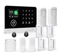 Système de Sécurité Domestique, Système D'alarme sans Fil WiFi/GSM SMS avec Détecteur de Mouvement, Sirène D'alarme 120dB, Télécommande Intelligente, Compatible avec Alexa(12 Pièces)