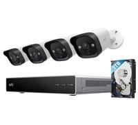 Système de Sécurité eufy NVR PoE E40, 4 Caméras Bullet 4K, Caméra Extérieure Filaire, 4K UHD, Champ de Vision 122°, Vision Nocturne en Couleur, Enregistrement 24h/24, Détection IA, Strobe Rouge et Ble