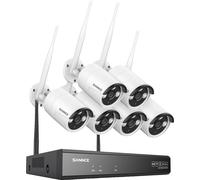 Système de sécurité, résolution vidéo 5MP, entrées sans fil 10CH, vision nocturne jusqu'à 30 mètres, 6CAMERAS STK, 1T