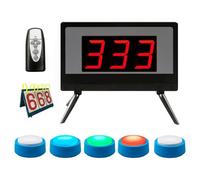 Système de Sonnerie de réponse au Quiz sans Fil, Ensemble de sonneries de Jeu sans Fil, Distance Effective de 50 mètres, idéal pour Les compétitions et l'apprentissage interactif(5 Group)