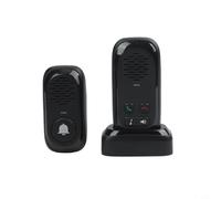 Système de sonnette interphone sans fil pour la maison avec portée de 300 mètres et unité extérieure protégée IP pour installation extérieure (noir)