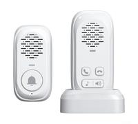 Système de sonnette interphone sans fil pour la maison avec portée de 300 mètres et unité extérieure protégée IP pour installation extérieure (blanc)