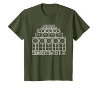 Système de sonorisation Culture Dub Reggae T-Shirt, Enfant, Olive, 4 Ans