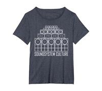 Système de sonorisation Culture Dub Reggae T-Shirt, Femme Grandes Tailles, Bleu Chiné, 4X